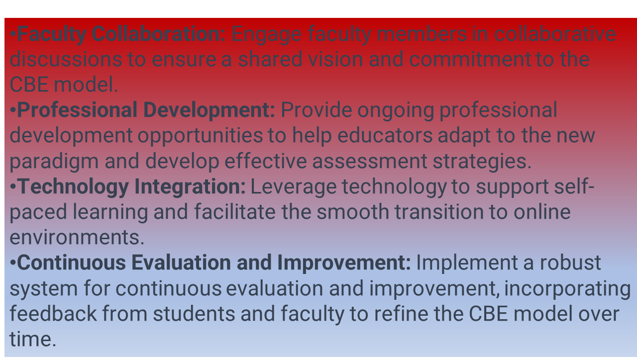 CBE is a paradigm shift in higher learning. 